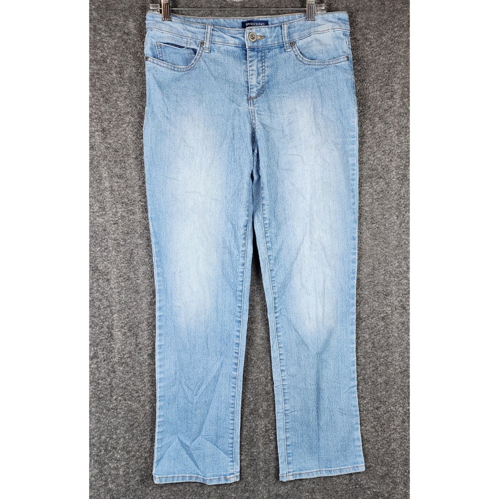 Bandolino Mandie Jeans Women 6 Light Wash Blue Straight Leg Mid Rise Denim